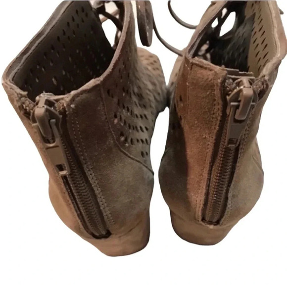 Arturo Chiang Mink At-Parlee Open Toe Lace Up Booties Size 8.5 - Picture 3 of 8